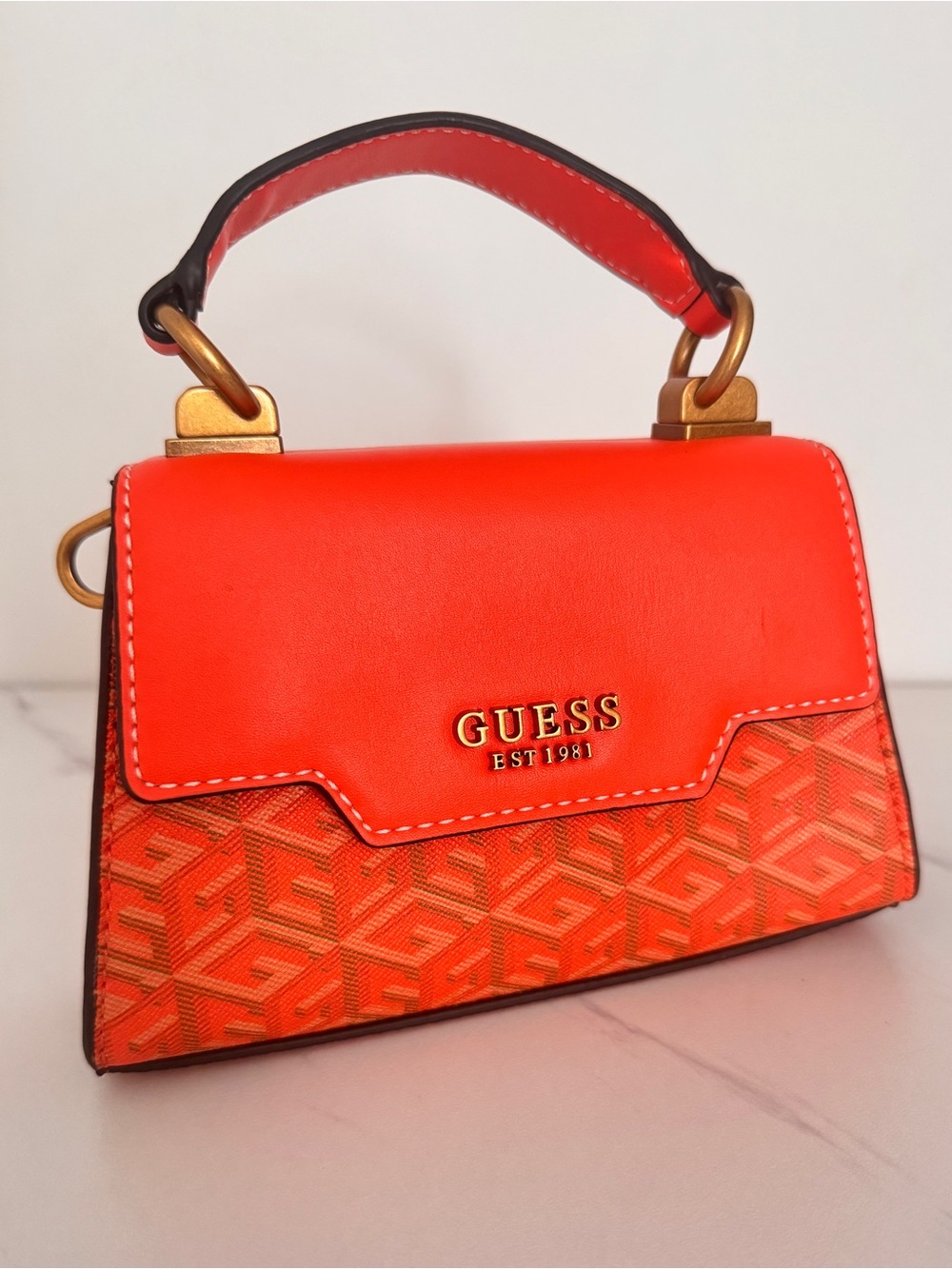 NWT GUESS Hallie Mini Bag - Orange